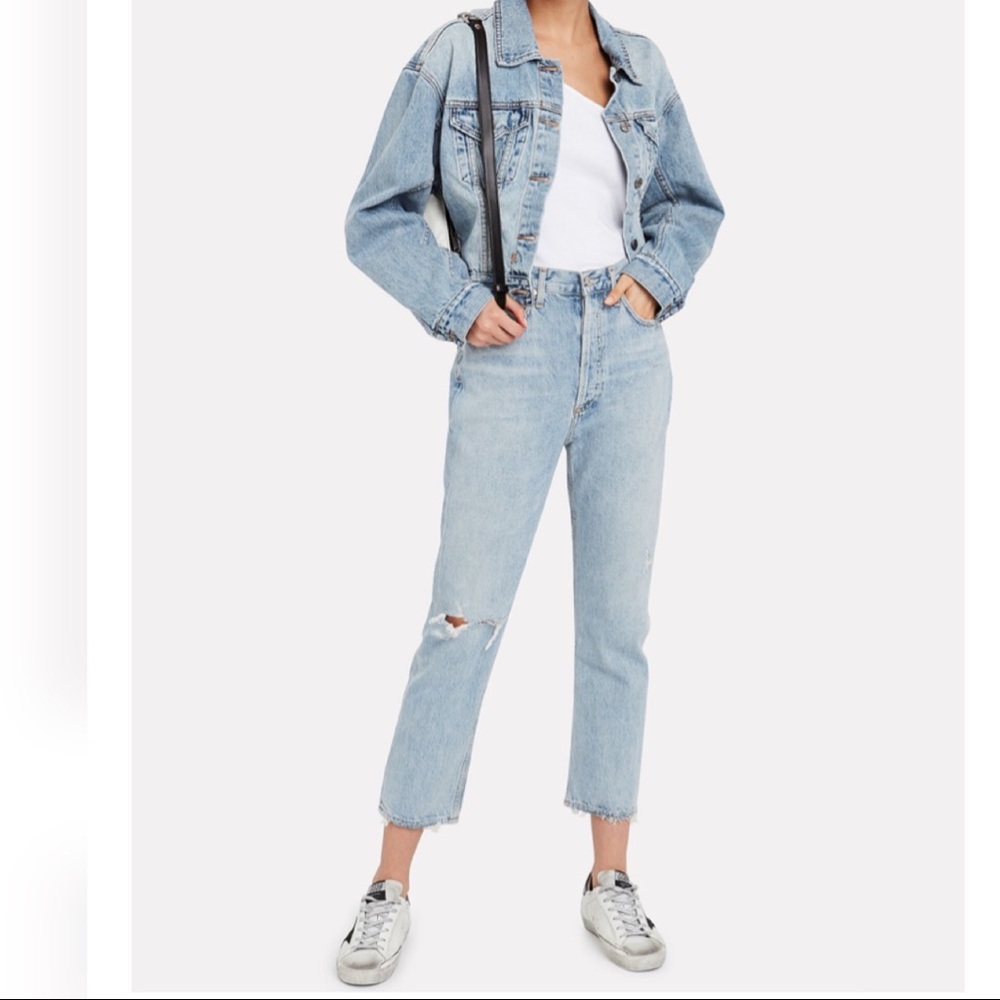 NWT Agolde Riley High Rise Cropped Jean - Picture 2 of 3
